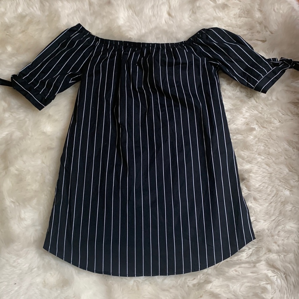 Black with white stripe dress by ambiance